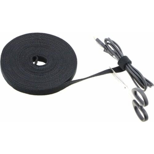 Fastening tape Cable Tie Double Side Nylon Strap Power Wire Management 1 Roll Hook width 20mm (5 Yards)
