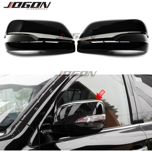 2pcs Black For Lexus LX570 LX 570 2012-2019 GX460 2010-2019 Car Side Wing Rearview Mirror Cover Caps Trim Replace Accessories