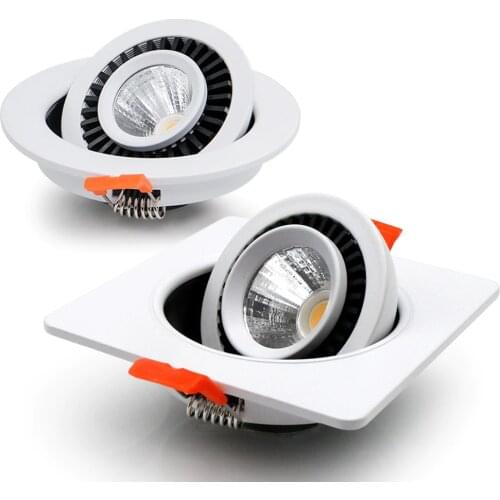 Sqaure/Round Recessed LED Downlight 5W 12W 15W 18W Recessed lights Round LED Ceiling Lamp AC 220V 110V LED Bulb Indoor Lighting