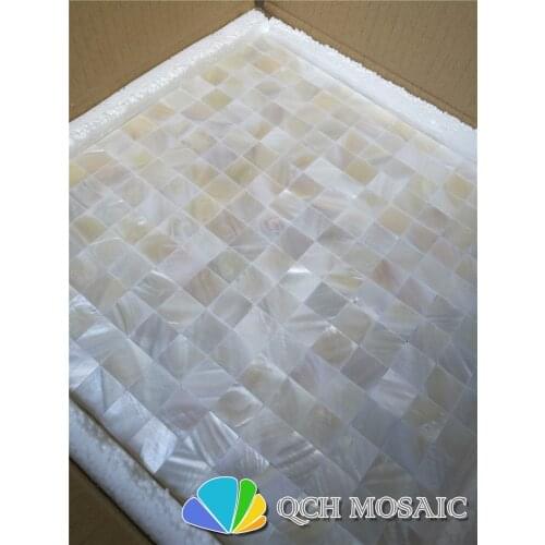 Natural white freshwater shell mother of pearl mosaic tile for kitchen backsplash and bathroom wall tile square pattern qch148