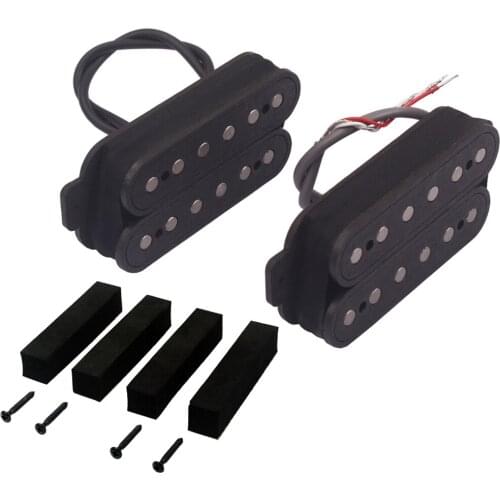 Alnico Guitar Pickup Double Coil Humbucker Pickups Neck and Bridge Set Black