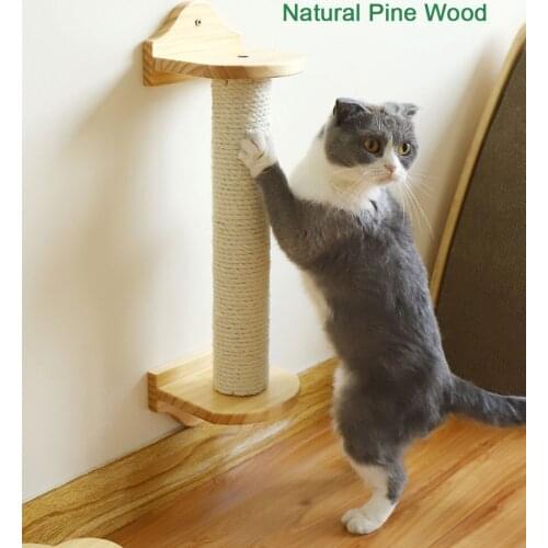 Wall-Mounted Cat Scratching Post Cat Tree Sisal Scratching Post Shelf Pet Kitten Scratchers Board Toys Kitten Climbing Frames