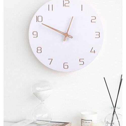 Nordic 3D Wooden Large Wall Clock Modern Design Home Decor Bedroom Silent Oclock Watch Wall Kids Clock For Children Room