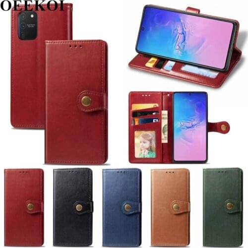 OEEKOI Pure Color PU Leather Wallet Flip Cover Case for Samsung Galaxy A91