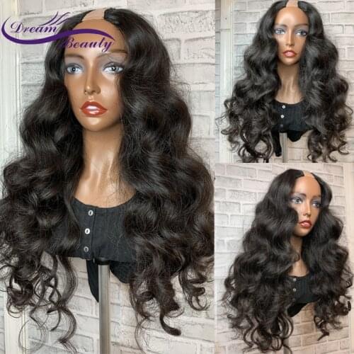 Body Wave U Part Wig Human Hair Wigs For Black Women Long 180% Brazilian U Part Wig Remy Hair 2x4 Size Middle U Shape Wigs