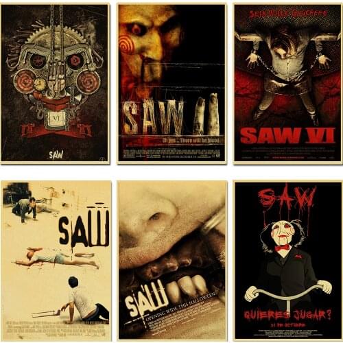 Saw Horror Movie Poster/Wall Decor/Decorative Painting/Kraft Paper/Bar Poster/Retro Poster
