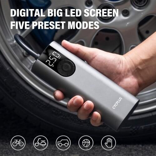 Portable Car Compressor Electric Bicycle Pump Air Inflator LED Lamp Rechargeable 2600mAh Battery Type-c for Bike Motorcycle Tire