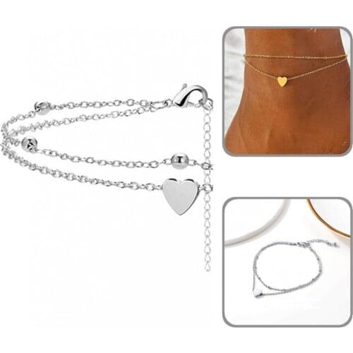 Adjustable Perfect Gifts Copper Heart Shape Women Feet Anklet Chain for Families