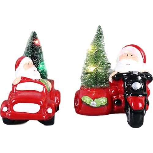 Christmas Ornament With LED Light Christmas Decoration Santa Claus Doll Glowing Santa Desktop Decoration Creative Christmas Gift