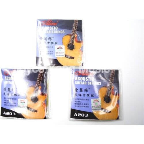 3 Sets of Alice A203-SL Acoustic Guitar Strings Phosphor Bronze Color Alloy Wound Strings 1st-6th Strings Free Shipping