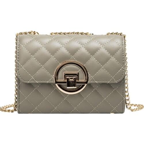 Shoulder Bag Chains Messenger Bag Fashion Girls Casual Handbag Simple Leisure Personality PU Leather Small Square Women Bag