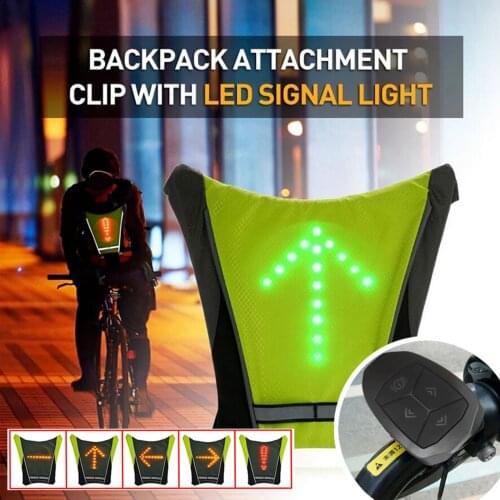 Usb Led Vest Whith Direction Indicators Backpack Attachment Clip Signal Light Bike Light Luz Bicicleta Фонарь Для Велосипеда