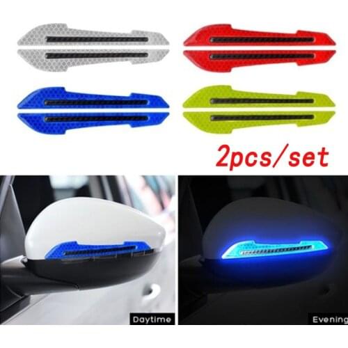 2 pcs Cars deco Reflective Strips tape Stickers RearView Mirror afety-Warning Sign Decals cars decoration accessories