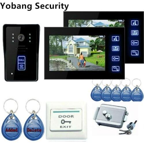 Yobang Security freeship 7''home improvement video doorphone Door Phone Doorbell Video Intercom Night Vision with exit button