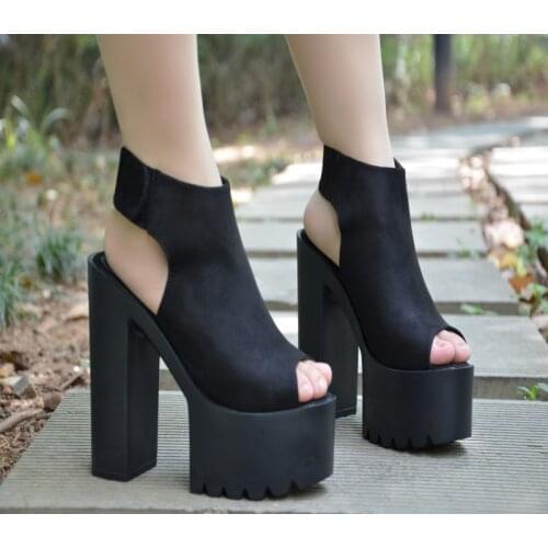 Summer 2020 New Waterproof platform 14cm Super High Heel Sandals Women muffin shoes Womens shoes