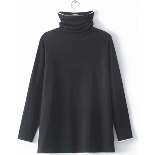 Womens oversize sweater winter 2021 plus size women clothing turtleneck Top female black gray dark red Women jumper