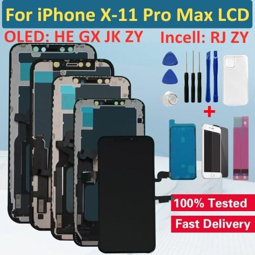 GX OLED Incell Pantalla For iPhone X LCD 11 Pro MAX Display Touch Digitizer Assembly For iPhone XS MAX LCD Replacement XR Screen