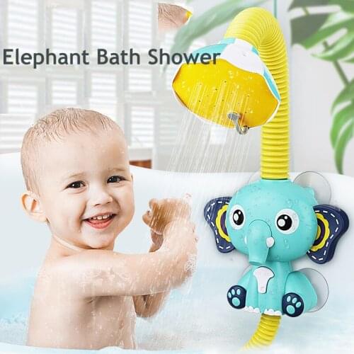 1pcs Bath Toys Baby Water Game Elephant Model Faucet Shower Electric Water Spray Toy For Kids Swimming Bathroom Baby Toys