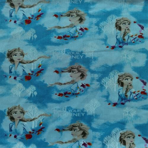 Disney Anna Elsa Princess Olaf 100% Cotton Fabric for Girl Clothes Hometextile Cushion Cover Backpacks Needlework DIY
