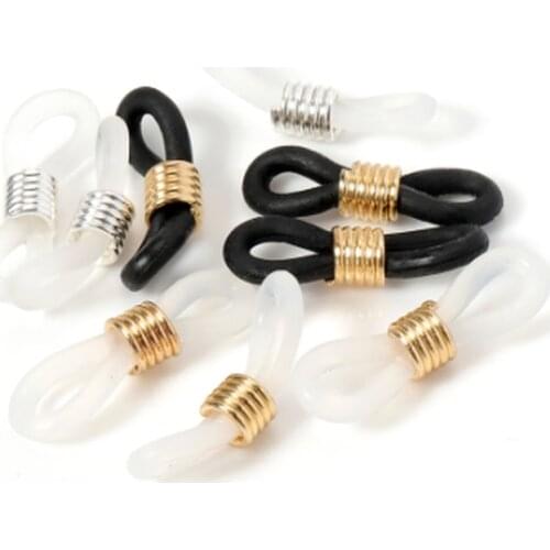 10pcs/lot Stainless Steel Spectacle Frame Rubber Connector Retainer for Sunglasses Eyeglasses Holder Chain Necklace Accessories