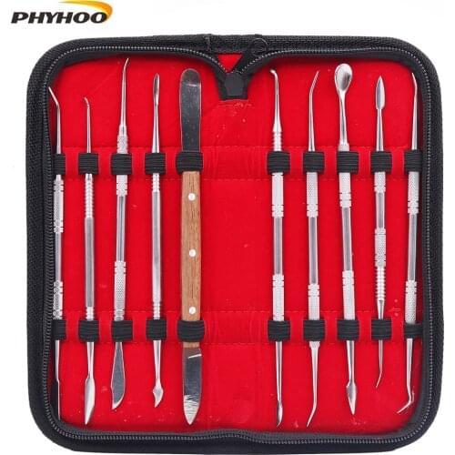 10 pcs Dental Lab Equipment Wax Carving Tools Set Carve Clay Tool Blade Surgical Dentist Sculpture Knife Instruments Tool Kit