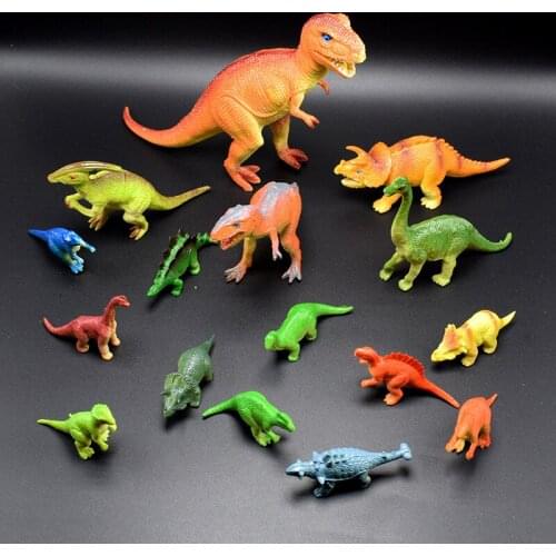 16pcs/Lot Simulation Tyrannosaurus Rex Dinosaur animal model figures home accessories Figurine childrens collection ornaments