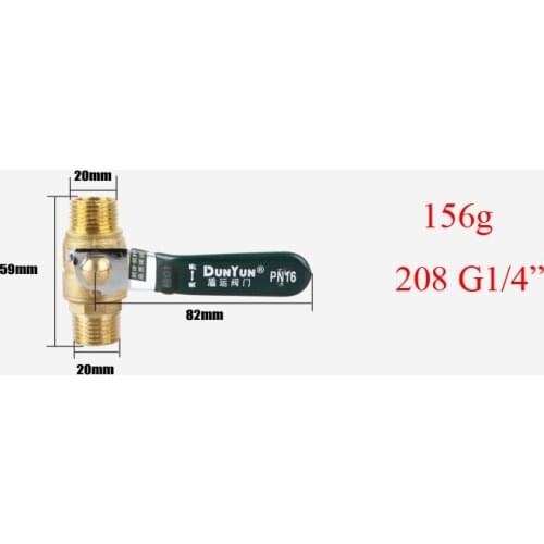 208 Stainless Steel G1/4" Full copper thickening Male long handle Valve Balls of gas fuel gas switch water pipe Valve Balls