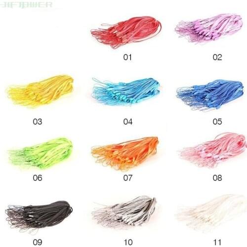 3000pcs/lot Fashionable Pure Color Phone Strap Lanyard Cell Phone Stick Strap 18cm Phone Chain Straps Keychain Phone Hang Rope