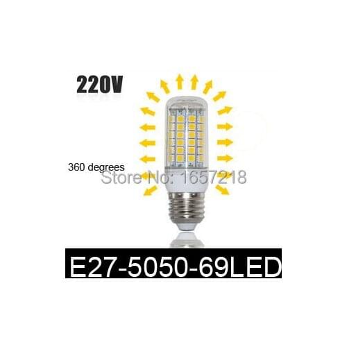 4PCS 2015 NEW Ultra Brightness LED lamps 15W E27 5050 69LEDs 220V 240V High Quality Chip 5050 SMD Corn LED Bulb Pendant light