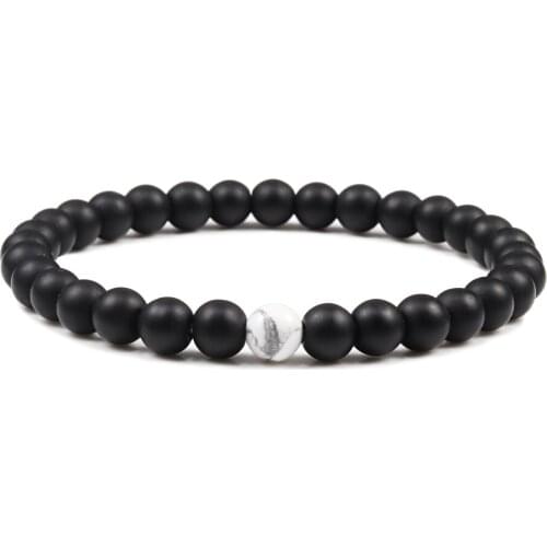 6MM Natural Stone Thin Beaded Men Women Elastic Bracelets Bangles Prayer Charm Bracelet Yoga Wristband Best Friend Jewelry Gifts