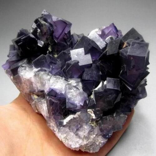929g Purple Fluorite Cluster on Matrix - crystals and stones healing Mineral specimen Home Decor feng shui decoration