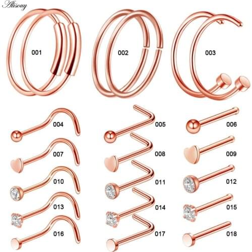 Alisouy 18style Steel Labret Stud Ring Circular Bead Rings Eyebrow Tongue Nose Hoop Piercing Ear Cartilage Tragus Jewelry 20G