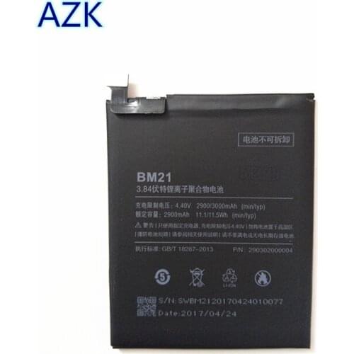 AZK NEW battery for Xiaomi Mi Note battery BM21 2830mAh battery for Xiaomi Note 3GB RAM smart phone BM21 Battery