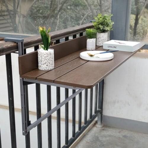 Balcony railing hanging table Folding convenient hanging computer table home bar counter Creative lifting folding desk