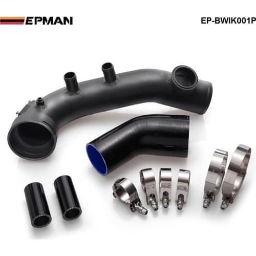 Black IntakeTurbo Charge Pipe Cooling Kit For BMW N54 E88 E90 E92 135i 335i EP-BWTK001P