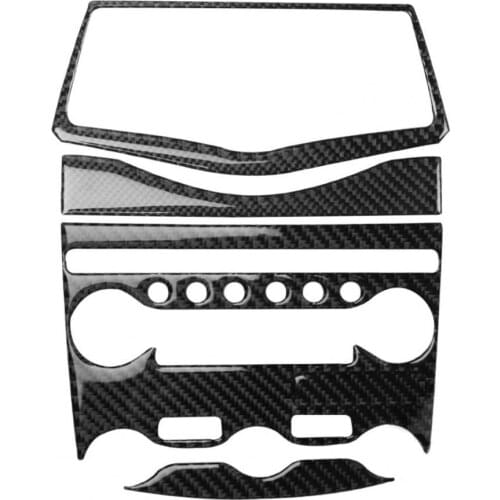 5Pcs/Set Car Air Conditioning Panel Cover Trim Carbon Fiber Decorative Stickers Self-Adhesive Decal for Nissan 370Z Z34 2009-21