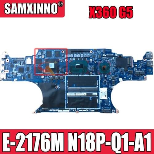 For HP ZBook Studio X360 G5 Motherboard Intel CM246 With SR3YX Xeon E-2176M CPU N18P-Q1-A1 P1000 4GB DDR4 L30969-601 DA0XW1MBAI0