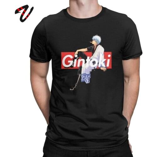Popular Anime Tshirt Novelty Men T-Shirt Gintama Gintoki Sakata Cotton Tee Shirt Round Collar Tops Printed Short Sleeve T Shirt