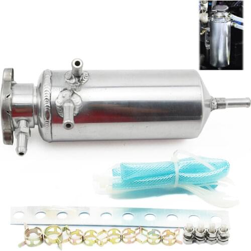 Racing Universal Radiator Alloy Coolant Swirl Pot Breather Air Separator Tank Engine Coolant Catch Can