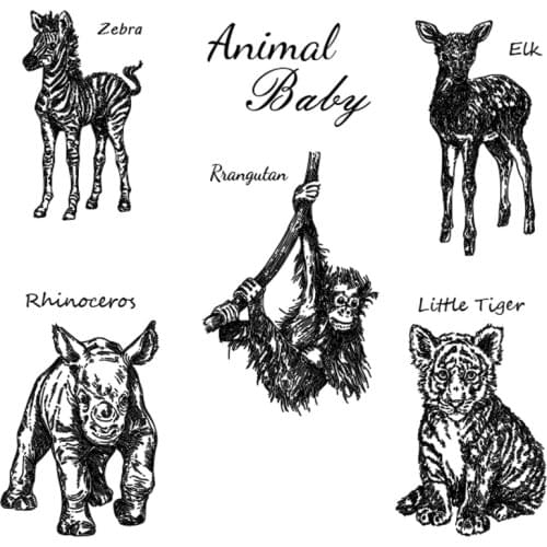 Hot sale Animal series Transparent Clear Stamps / Silicone Seals Roller Stamp for DIY scrapbooking photo album/Card Making