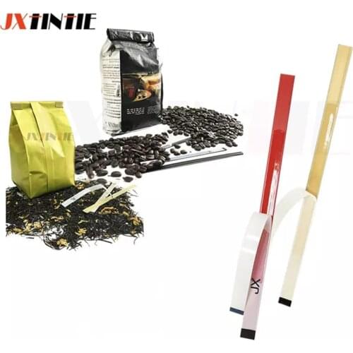 Adhesive Tin Tie for Packaging Bag, Plastic Buckle Packaging Seal for Coffee Beans/Tea/Snack/Candy/Bread Bag tin strip 200PCS