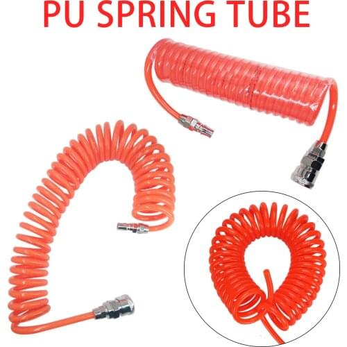 3/6M Polyurethaan PU Air Compressor Slang Buis Flexibele Air Tool Met Connector PP20 Lente Spiraal Pijp Voor Compressor Air Tool