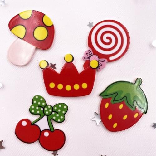Colorful Red Lovely combination Flat Back Acrylic Sheet Miniature Pattern Applique DIY Wedding Scrapbook Home Decor Crafts