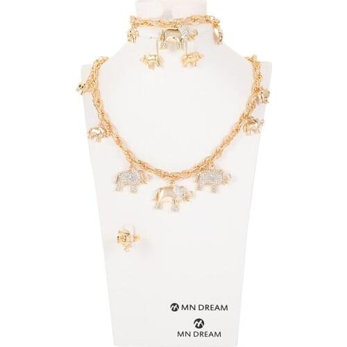 Hotsale Dubai gold-color Luxury Jewelry Sets Brand Bridal nigerian jewelry set for women Fashion African Beads Jewelry Sets