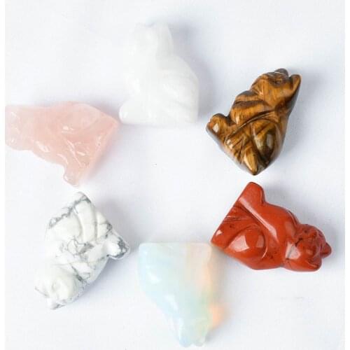 1.5 Inch Crystal Cat Figurines Gemstone Mini Animal Ornaments Handicraft for Home Indoor Decor Chakra Healing Fun Kid Toys Gifts
