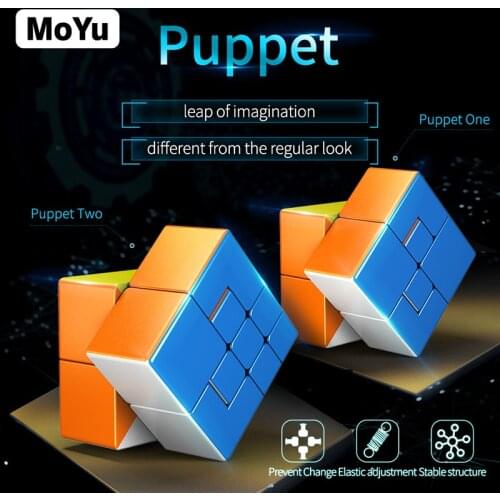 MoYu Meilong Puppet one two Speed Cube 3x3 Magic Cubes Cubing Classroom Speed Puzzle Magic Cube Stickers baby kids toys