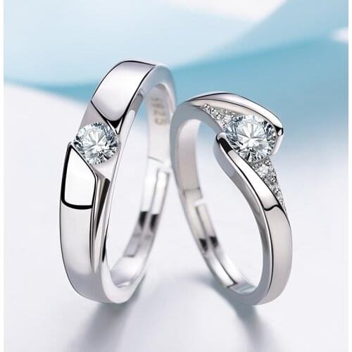 Moissanite sterling silver rings engagement wedding rings for women engagement couple ring for women chunky luxury vintage ring