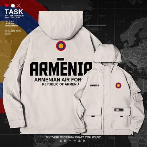 Armenia Armenian ARM AM men jacket hooded air force logo army fan trench coat men Tactical long sleeve mens autumn clothes