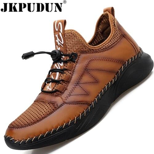 Genuine Leather Men Casual Shoes Italian Loafers Men Handmade Mens Sneakers Breathable Lace up Male Driving Shoes Zapatos Hombre