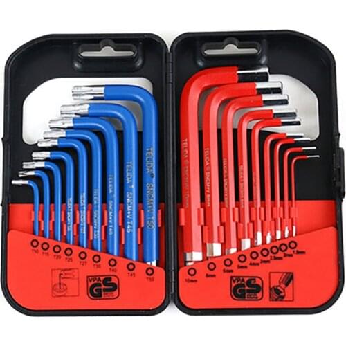 Hexagonal Screwdriver 18-piece Ball-end Hexagonal Wrench L-shaped Hexagonal Wrench Set Industrial Grade Set